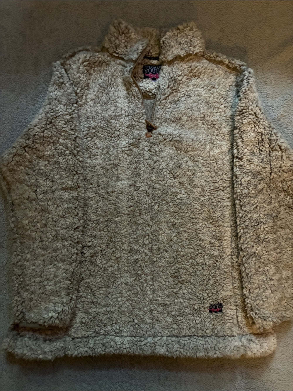 Southern Tide Women's Cream Sherpa Pullover Sweater